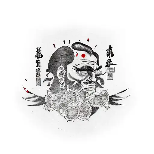 Italian Mafia, holding a wine bottle tattoo design idea