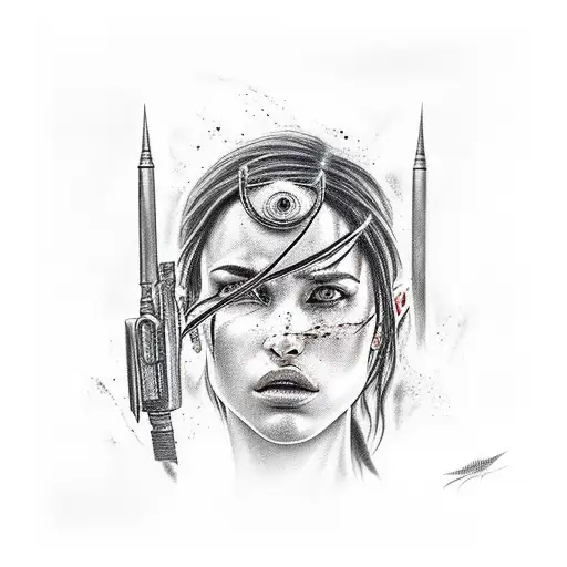Lara Croft tattoo design idea