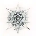 Lara Croft, temple tattoo design idea