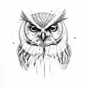 An owl perched on a spray paint can, with a microphone in its beak, surrounded by colorful flowers tattoo design idea