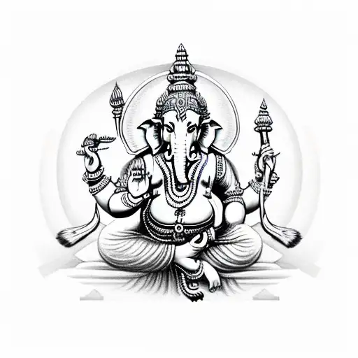 lord Ganesha and lord  Hanuman tatoo with eagle combination  tattoo design idea