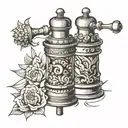 pepper grinder tattoo design idea