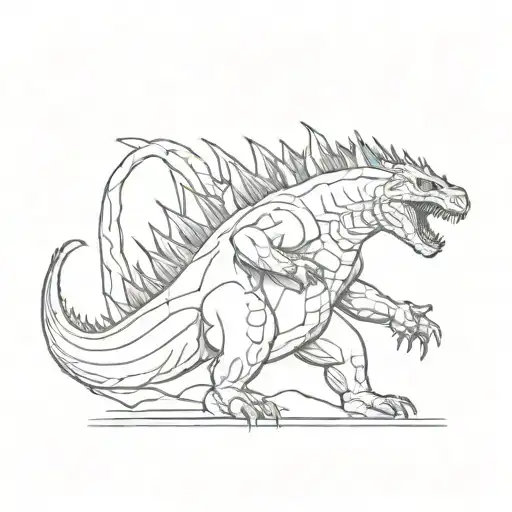 Godzilla Destroys Capitalism tattoo design idea