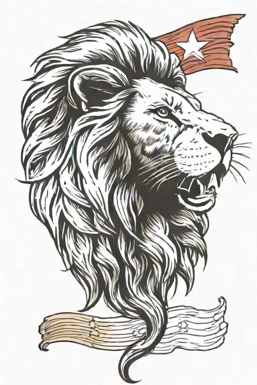 lion head with Philippines flag tattoo design idea