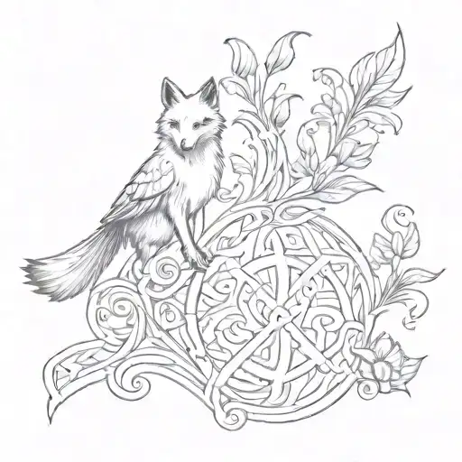 bird and fox ambigram tattoo tattoo design idea