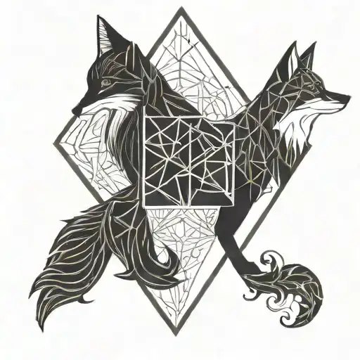 bird and fox ambigram tattoo tattoo design idea