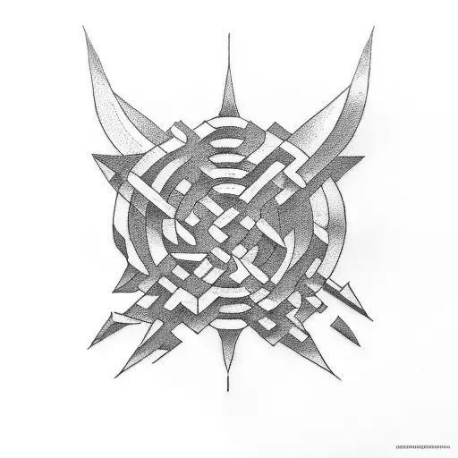 999 shaped like a maze tattoo design idea