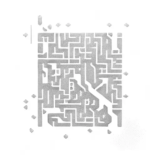 999 in the shape of a maze tattoo design idea