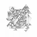 999 shaped like a maze tattoo design idea