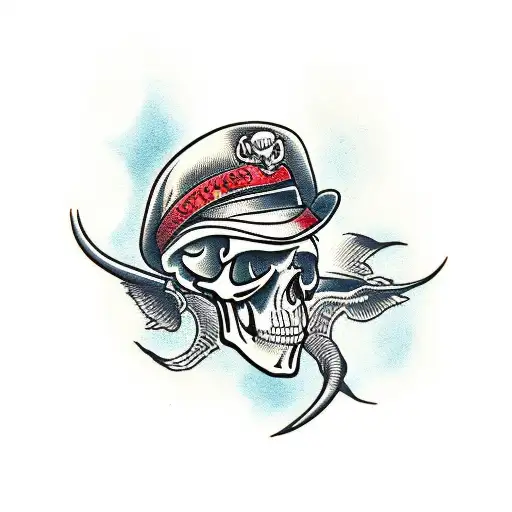 peaky blinder skull tattoo design idea