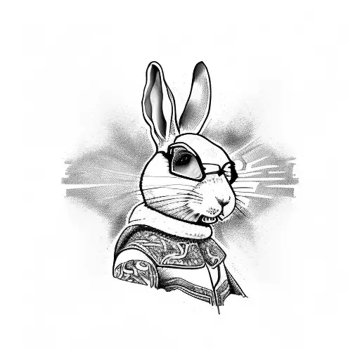 logo corazón bad bunny roto, y a la mitad la palabra YHLQMDLG tattoo design idea