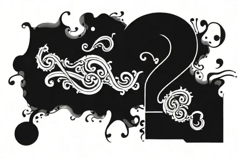 question mark tattoo design idea