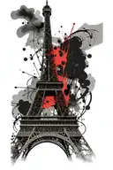 eiffel tower tattoo design idea