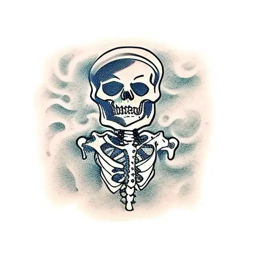 skeleton pirate with a rum bottle tattoo design idea