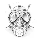 gas mask tattoo design idea