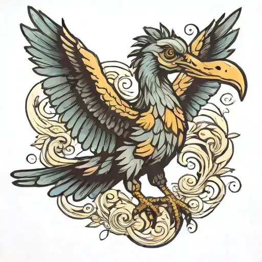 dodo bird soaring tattoo design idea
