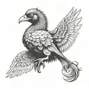 dodo bird soaring tattoo design idea