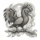 dodo bird rising from ashes tattoo design idea