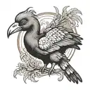 dodo bird rising from ashes tattoo design idea