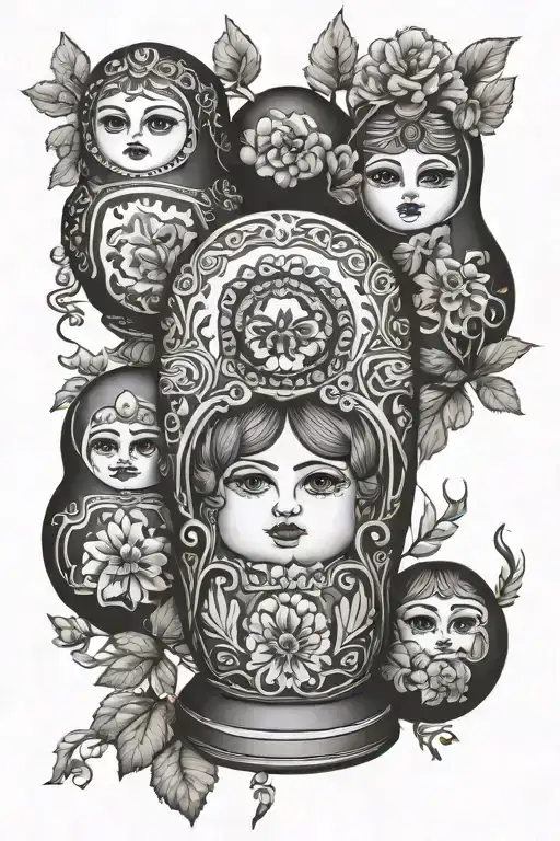 russian doll -  lebanon symbols tattoo design idea