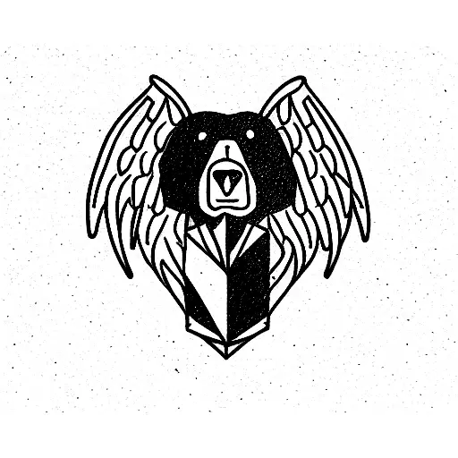 bear angel tattoo design idea