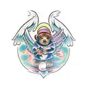 bear angel winner tattoo design idea