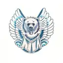 bear angel winner tattoo design idea