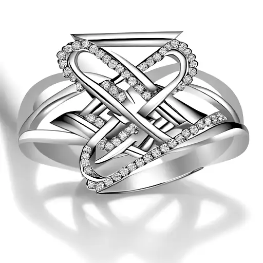 design engagement rings features two intertwined "L" letters forming a stylish and symmetrical pattern tattoo design idea