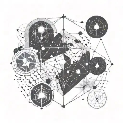 libra aquarius constellation intertwined tattoo design idea