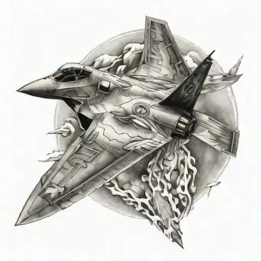 f22 raptor fighter tattoo design idea