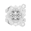 A dotwork tattoo depicting a loving family scene, with each family member represented by a unique geometric shape, symbolizing the strong bond and unity within the family. tattoo design idea