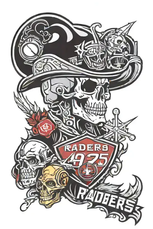 Las Vegas Raiders mixed with San Francisco 49ers logo tattoo design idea