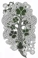 Celtic trinity knot shamrock with family tree within it tattoo design idea