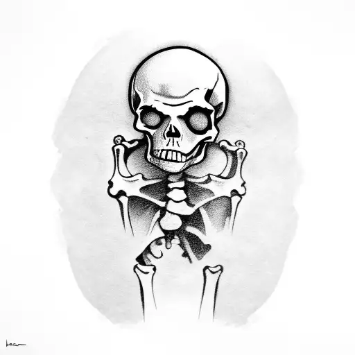skeleton rock and roll hand tattoo design idea