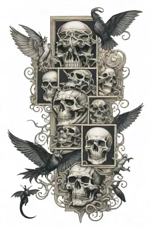 Avenged Sevenfold's album covers Nightmare and Life Is But a Dream tattoo design idea