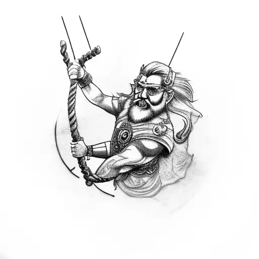 Odin hanging from yggdrasil tattoo design idea