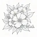 Delilah name written october birth flower  tattoo design idea