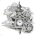 Samoa clock tower tattoo design idea