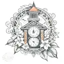 Samoa clock tower tattoo design idea
