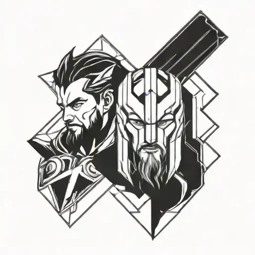 thor y loki tattoo design idea