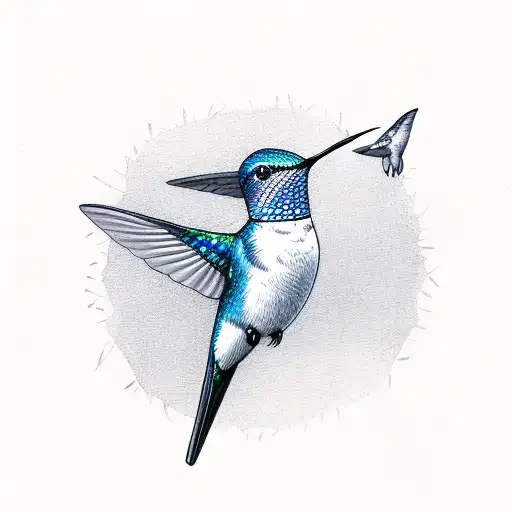 Brown and blue bird drawing , Hummingbird Tattoo transparent background PNG  clipart | HiClipart