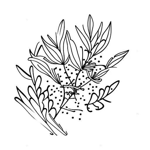 hyssop bouquet tattoo design idea