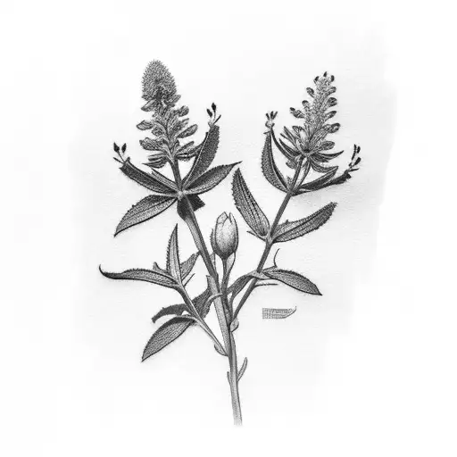 hyssop bouquet tattoo design idea