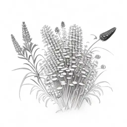 hyssop bouquet tattoo design idea