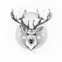 stag head front on  tattoo design idea