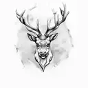 stag head front on  tattoo design idea