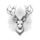 stag head front on  tattoo design idea