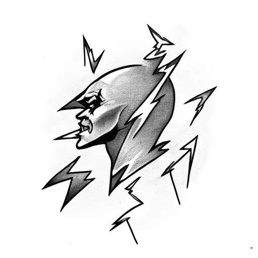joker with lightning bolts tattoo design idea