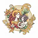 zodiac signs aries and libra tattoo design idea