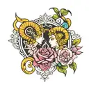 zodiac signs aries and libra tattoo design idea